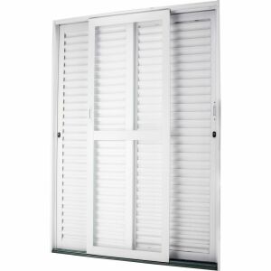 Imagem do produto PORTA DE CORRER BALCAO 3 FOLHAS MOVEIS - 2 VENEZIANAS E 1 VIDRO